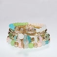 thumbnail image 1 of Nvzi Pulseras de cuentas apilables bohemias, brazaletes de cuentas multicapa elásticos, juego de pulseras con dijes, joyería multicolor, estilo A, 1 of 5