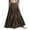 Brown, variant on Dpytoraw Women's Spring/Summer Casual High Waist Cotton Linen Solid Pleated Loose Swing Half Length Skirt Black XXXL