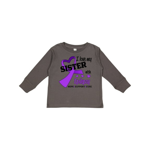 Inktastic I Love My Sister with Epilepsy Hope, Support, Cure Boys or Girls Long Sleeve Toddler T-Shirt