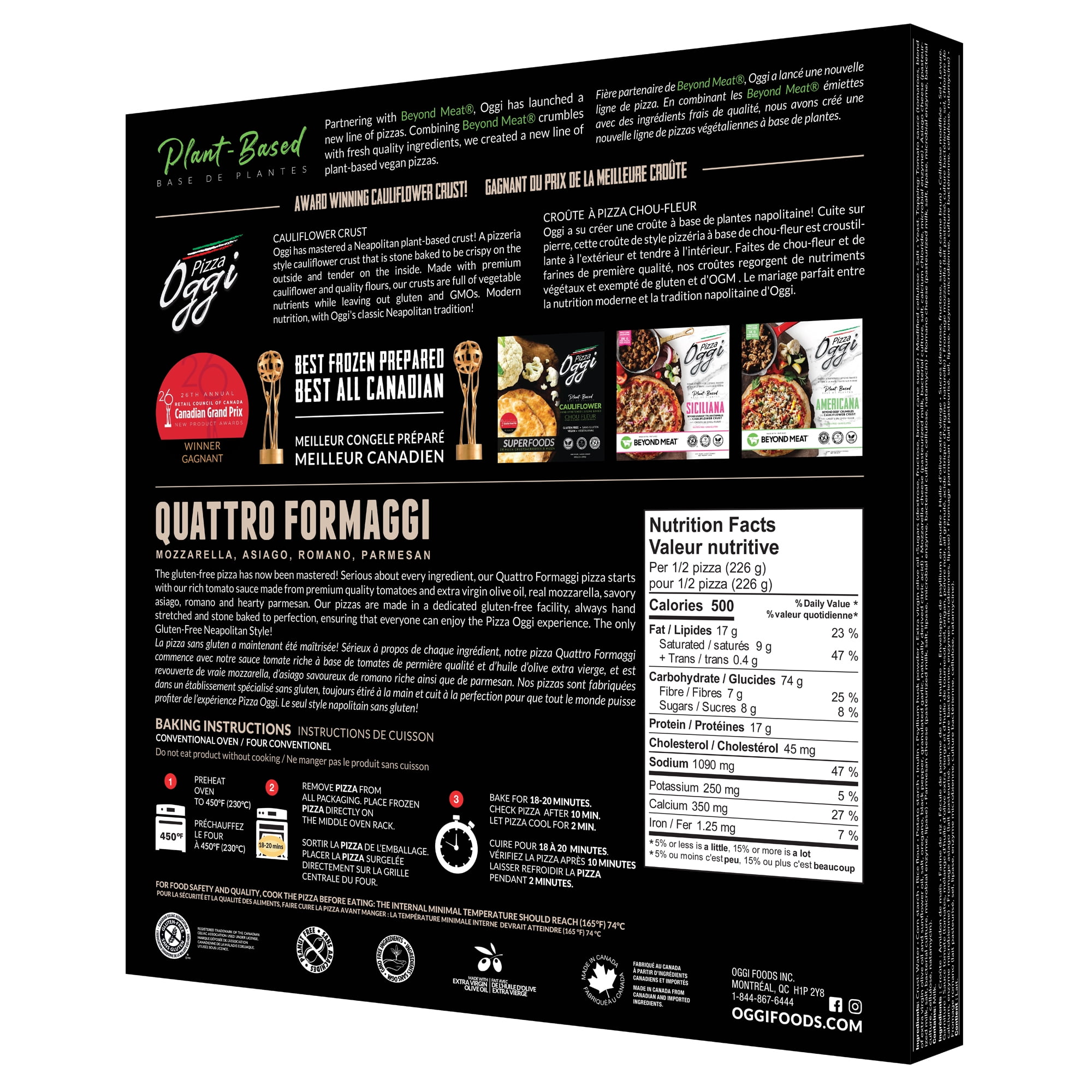 OGGI Quattro Formaggi Gluten Free Pizza, 452 g