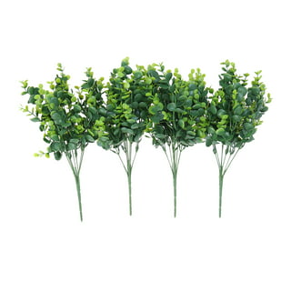 TEMCHY Artificial Plants Flowers Faux Boxwood Shrubs 6 Pack, Lifelike Fake Greenery Foliage with 42 Stems for Garden, Patio Yard, Wedding, Office