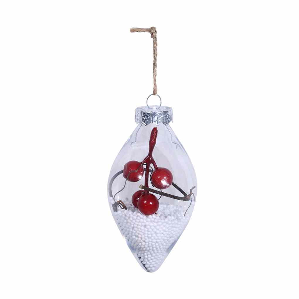 Boyijia Plastic Clear Water Drop Shape Bauble Pendant Christmas Tree 
