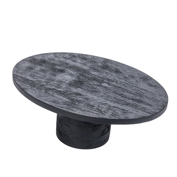 Creative Co-Op Oval Mango Wood Pedestal, Black