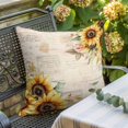 thumbnail image 5 of Pastoral Sunflower Throw Pillow Cover Plant Country Vintage Letter Background Cotton Linen Cushion Cover Throw Pillow Case with Invisible Zipper for Couch Sofa Bed Chair Car 16x16 Inch, 5 of 9
