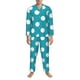thumbnail image 3 of Balery Sky Blue And White Polka Dot Pijama para Hombre de Dos Piezas con Manga Larga, Conjunto de Dormir y Descanso Suave con Bolsillos-Small, 3 of 6