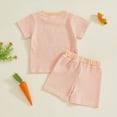 thumbnail image 4 of TOWED22 2Pcs Baby Boy Outfits Crawfish Short Sleeve T-Shirt Tops Lobster Plaid Shorts Set Toddler Summer Clothes Orange,18-24 M, 4 of 7