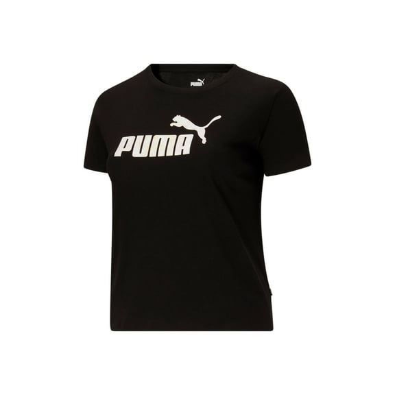 Puma Plus Size Floral Logo Cotton T-Shirt Black 3X