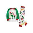 thumbnail image 5 of Family Matching Parent-Child Christmas Pajamas Sets Cartoon Dinosaur Print Long Sleeve T-Shirt + Long Pants Jumpsuit, 5 of 10