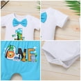 thumbnail image 7 of IBTOM CASTLE Infant Baby Boys Jungle Woodland Sea Animals 1st Birthday Outfit Bowtie Romper + Short Pants Cake Smash Photo Shoot Clothes Set 12-18 Months Blue Boxer, 7 of 7