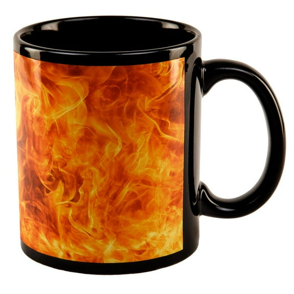 Flames Fire All Over Black Out Coffee Mug