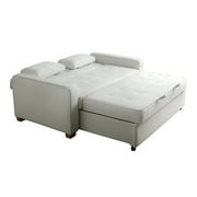 Serta Monroe Modern Convertible Sofa with Queen Size Sleeper, Oyster Woven Fabric