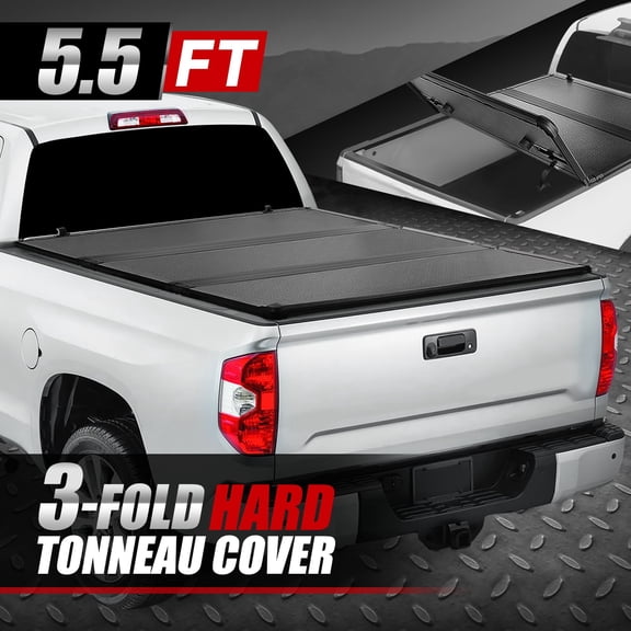 Nuvision for 07-21 Toyota Tundra Truck 5.5 Ft Short Bed Hard Solid Tri-Fold Tonneau Cover