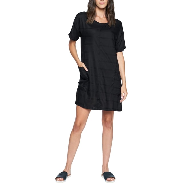 Hurley Robe Tunique T-Shirt Boxy pour Femmes, Noir, Très Grand