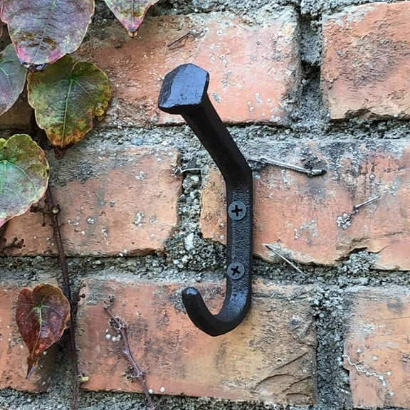 Hemobllo Set of 4 Heavy Duty Cast Iron Mounted Clothes Hooks, Coat Hangers for Home, Office, and Entryway Organization