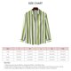 thumbnail image 5 of Camisa a rayas para hombre, manga larga, cuello vuelto, blusa holgada con botones para uso diario y trabajo, 5 of 5