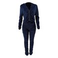thumbnail image 4 of Honganda Ensemble Deux Pièces Haut à Capuche Plissé Mince avec Fermeture Éclair et Pantalon, 4 of 6