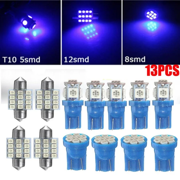 13Pcs Car Interior Led Lights Bulb For Dome License Plate Lamps Kit Accessories