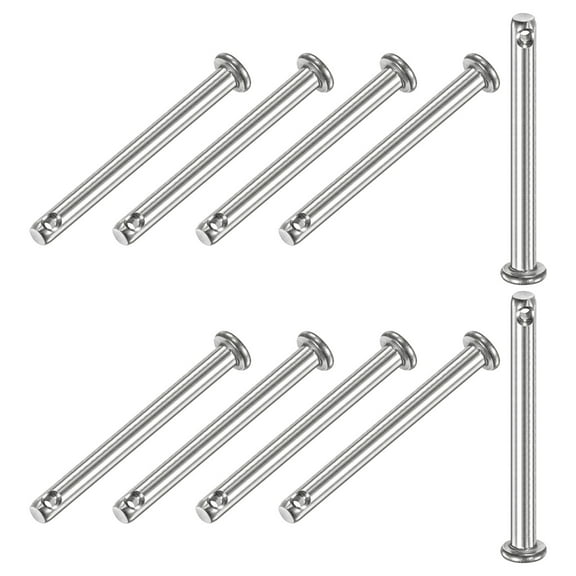 Uxcell 10-Pack Single Hole Clevis Pins, M4 x 40mm 304 Stainless Steel Flat Head Clevis Pins