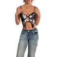 thumbnail image 2 of Musuos Women's Summer Mini Cami Tops Black Sleeveless Backless Deep V Neck Floral Vests, 2 of 10