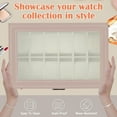 thumbnail image 5 of Bibana 12 Slot PU Leather Lockable Watch Storage Boxes, Men & Women Jewelry Display Drawer Case, 2-tier Organizer Watch Showcase with Glass Lid(Pink), 5 of 6
