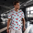thumbnail image 3 of Wukai Watermelon Print Men's Short-Sleeved Mesh T-Shirt,Quick-Dry Short Sleeve Workout T-Shirt-6X-Large, 3 of 8