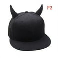thumbnail image 1 of Men Women Snapback Adjustable Baseball Cap Hip Hop Hat Black Devil Horns Cap, 1 of 5
