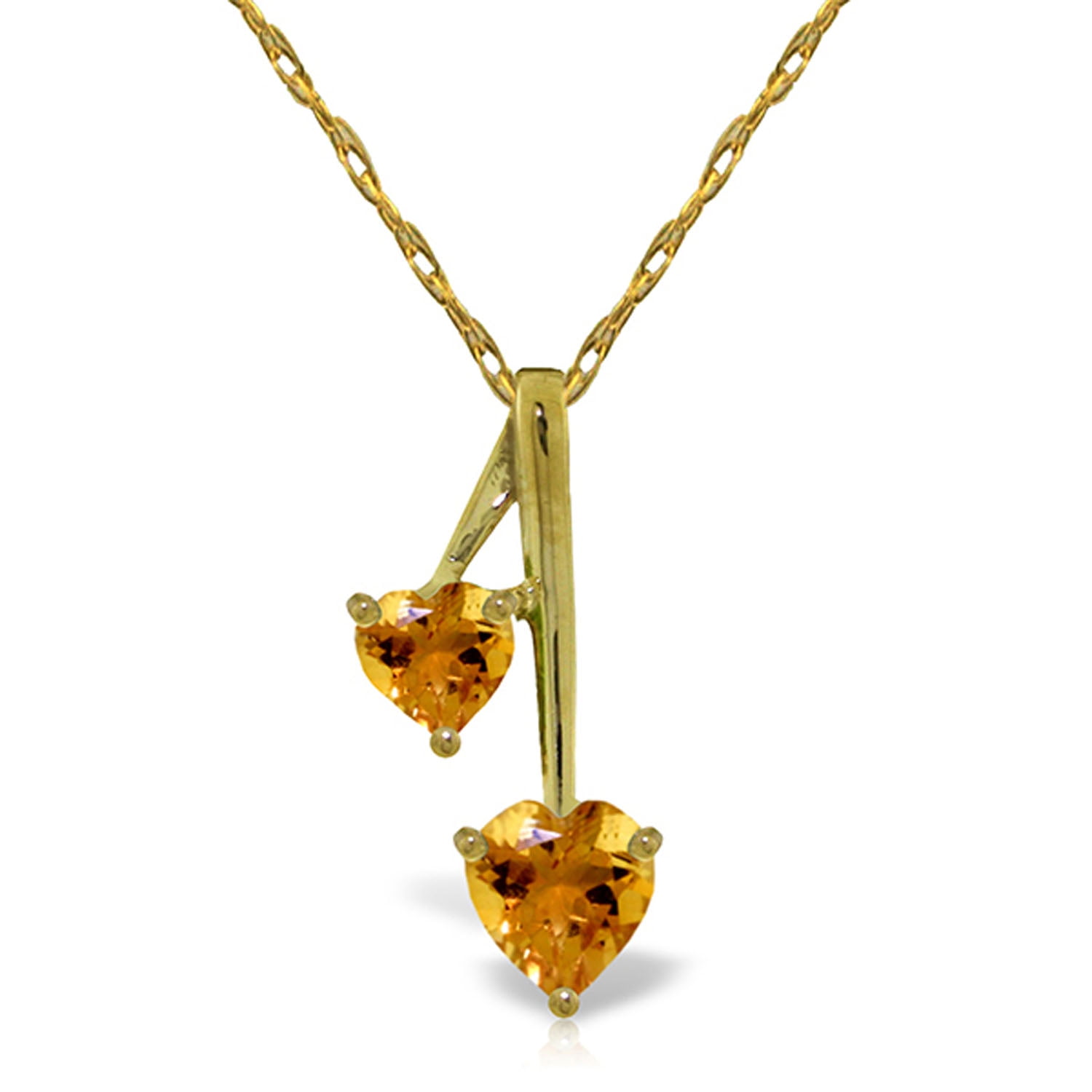 Galaxy Gold 14K Solid Gold Natural Citrine Pendant Necklace for Women - Yellow Gold Fine Jewelry