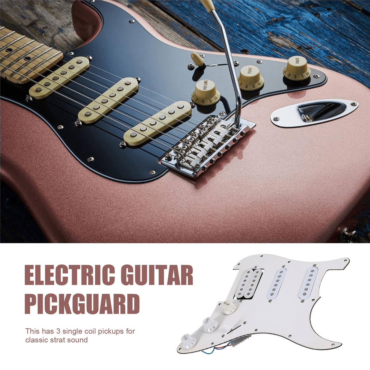 Electric Guitar Pickguard Pickups Loaded Prewired Scratchplate Assembly 11 Hole SSH White