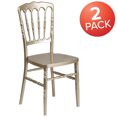 thumbnail image 4 of 2 Pk. HERCULES Series Gold Resin Stacking Napoleon Chair, 4 of 9