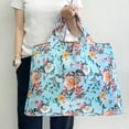 thumbnail image 3 of Wrapables Eco-Friendly Large Nylon Reusable Shopping Bag, Roses on Blue, 3 of 7