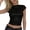 Black, variant on Womens t-shirts Solid Color Backless Sequin Crew Neck Short Sleeve crop tees comfortable Slim Fit party going out tee Tops
