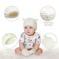 thumbnail image 3 of Conjunto de gorro y manoplas unisex para bebés y niños pequeños, gorro y guantes de punto gruesos y cálidos para invierno, para niños y niñas, talla M, apto para niños de 2 a 6 meses, 3 of 7