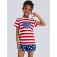 thumbnail image 3 of Beezizac 4th of July Pajamas for Big Girls Independence Day Stars & Stripes Jammies Clothes PJ Set Size 10, 3 of 7