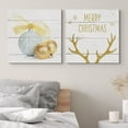 thumbnail image 3 of wall26 Canvas Print Wall Art Set Golden Christmas Ornaments on Wood Panels Celebrations &amp; Holidays People Typography Modern Art Chic Relax/Calm Multicolor for Living Room, Bedroom, Office - 16&qu, 3 of 5