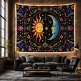 thumbnail image 6 of Floral Garden Personified with Crescent Moon Facing, Nostalgic Vintage for Botanical Art Lovers, Wall Decor, Mother'S Day Gift, Tapestry Wall Hanging for Dorm and Living Room, 6 of 7