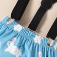thumbnail image 4 of Mercatoo Baby Girl Boy Outfits Toddler Bunny Print Romper+Suspender Shorts Toddler Summer Clothes Sets 2Pcs 0 to 18 Months, 4 of 5