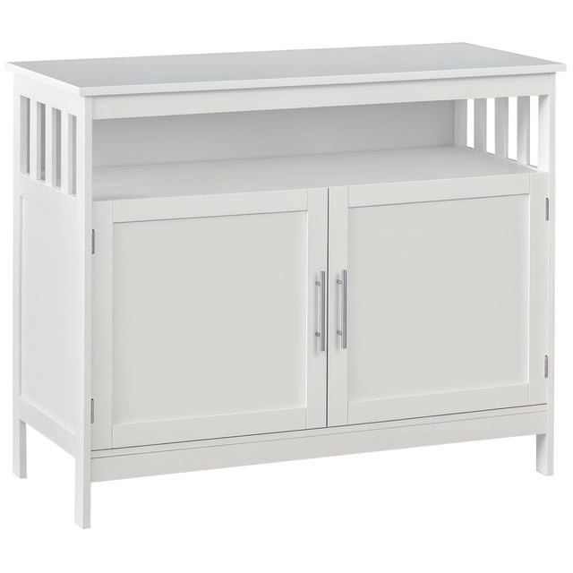 Table Console Blanche avec Tablette et Armoire / Armoire de Rangement pour Entrée et Salon - 39,4 Pouces L x 16,9 Pouces P MDF Armoire de Bar de Cuisine