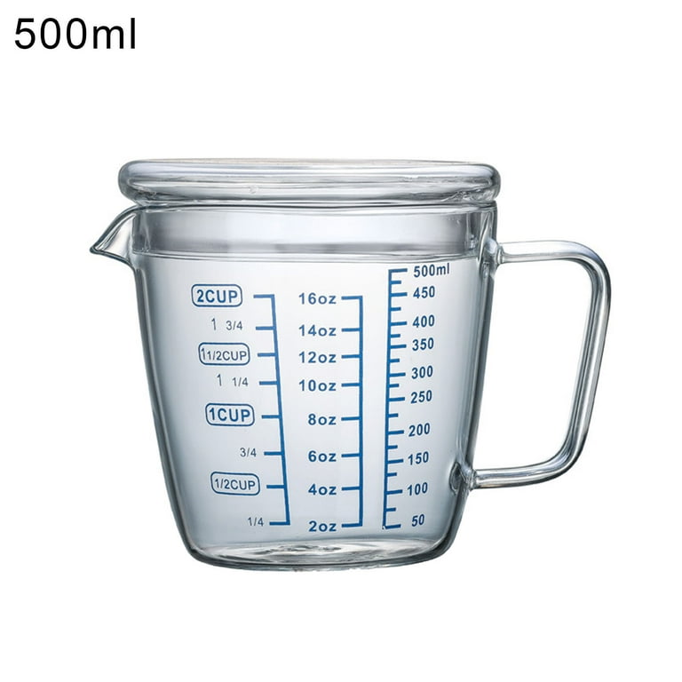 Glass and Silicone Wet / Dry Measuring Jug / Cup (Available in Small 17oz  or Large 34oz) - THE BEACH PLUM COMPANY