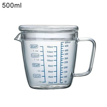 

Mini Measure Heavy Glass Measurements Multi-Purpose Liquid and Dry Measuring Shot Glass Measuring Cup Graduated with Lid Glass Multipurpose Milk Cup for Home