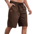 thumbnail image 1 of Pantalones cortos deportivos con cordón para hombre, talla grande, cintura elástica, poliéster, para gimnasio/verano, 1 of 6