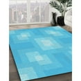 thumbnail image 2 of Ahgly Company Indoor Square Patterned Bright Turquoise Blue Area Rugs, 7' Square, 2 of 6