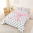thumbnail image 2 of Manfei Pink ABC Print A Full Size Comforter Sets,Cute Polkadot Bedding Comforter Set,Pink Reversible,3-Piece,1 Comforter and 2 Pillowcases, 2 of 7