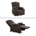 thumbnail image 3 of ModFusion Recliner, Brown Fabric, Indoor and Living Room Use, Massage and USB Port Features, 3 of 7