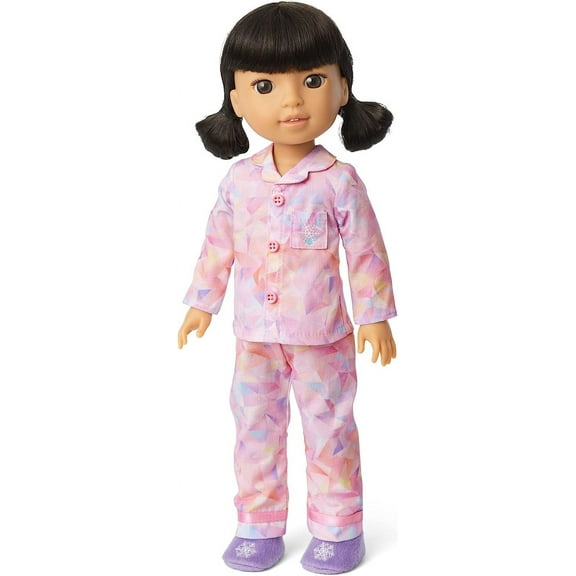 American Girl Doll Outfit Gwynnâs Powder Pink Pajamas Girl of the Year for 14.5" Wellie Wisher Dolls (Doll Not Included)