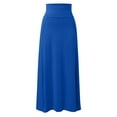 thumbnail image 2 of ZHOGXU Women'S Skirt Summer High Waist Solid Color Side Split Fashion Comfortable Maxi Skirt For Casual Daily Wear,Blue,S, 2 of 5