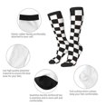 thumbnail image 6 of Balery Black and White Checkerboard Printed Novelty Socks Men's Women's Crew Socks Sports Socks Knee High Socks Cotton Socks Quirky and Cool Socks, 6 of 9