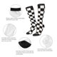 thumbnail image 3 of Fotbe Black and White Checkerboard Calcetas Divertidas Estampadas para Hombre y Mujer, Calcetas de Algodón hasta la Rodilla para Caminar, Correr, Enfermería y Embarazo, 3 of 6