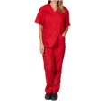 thumbnail image 7 of LYMAYTER Women V-Neck Medical Uniform Multi-pocket Design Nurse Uniform Scrubs Set for S-2XL, 7 of 7