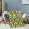 thumbnail image 4 of XMXT Throw Blankets, Realistic Lemon Leaves Bed Blanket for Bedroom Sofa, 50 x 70 inches, 4 of 9