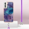 thumbnail image 3 of Mantto for Samsung Galaxy S23 Plus Case, with Lanyard Adjustable Strap, Marble Pattern Soft TPU Bumper Hard PC Back Shockproof Protective Glossy Stylish Durable Phone Case for Women Girls,Purple, 3 of 7